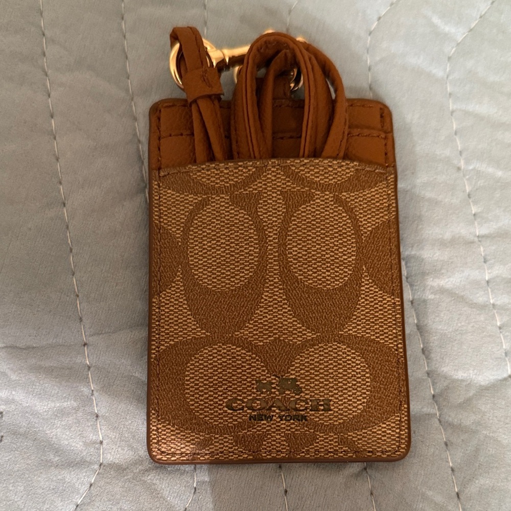 Coach Tan Signature ID Card Holder